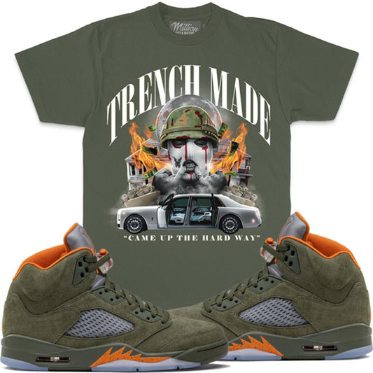 Million Dolla Motive Trench Made Soldier  Olive T-shirt