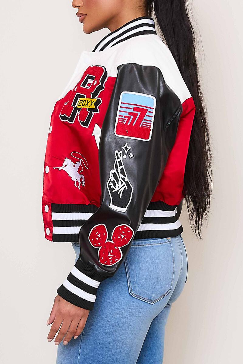 First Row Get Lucky "Red Women's Varsity Jacket"