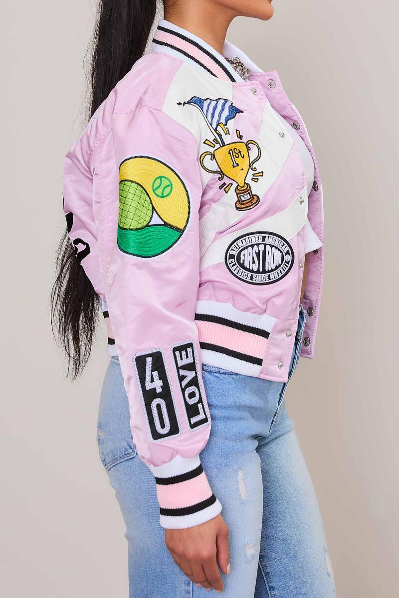 First Row Tennis "Lilac Women's Varsity Jacket"