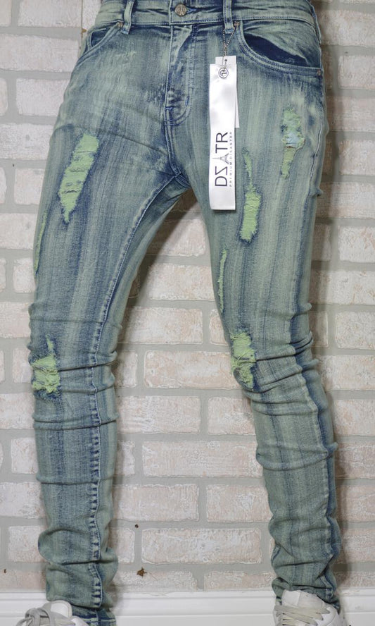 Disaster Super Stretch Denim - Skinny Tinted Ripped
