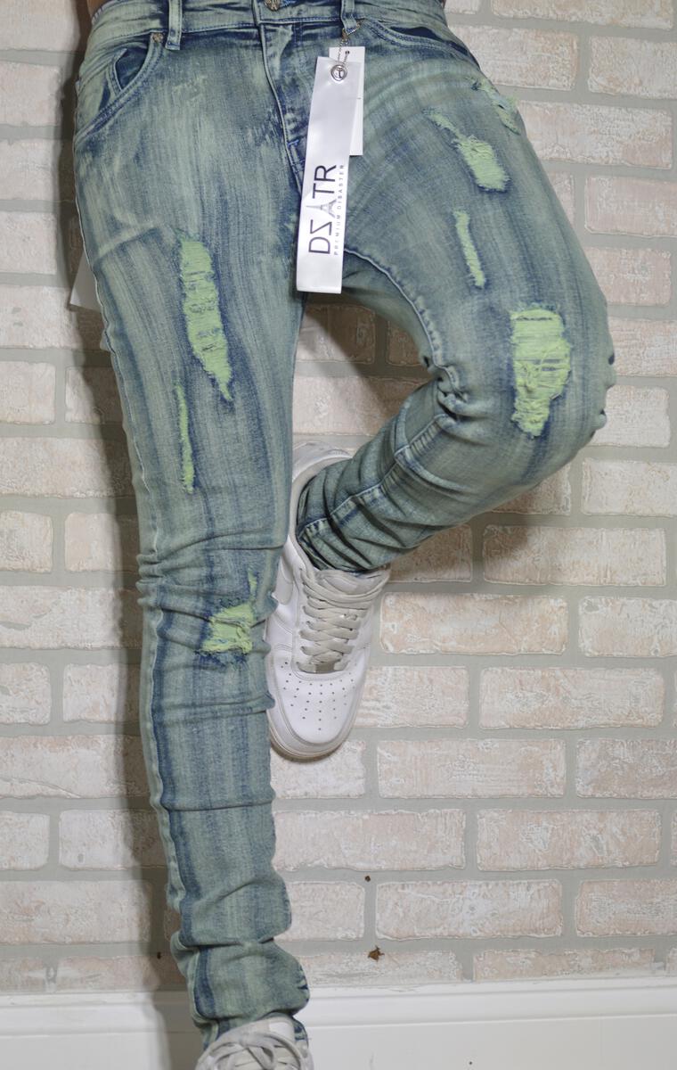 Disaster Super Stretch Denim - Skinny Tinted Ripped