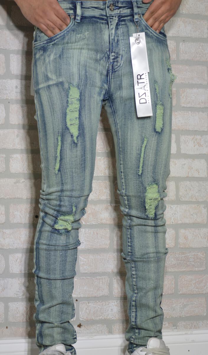 Disaster Super Stretch Denim - Skinny Tinted Ripped