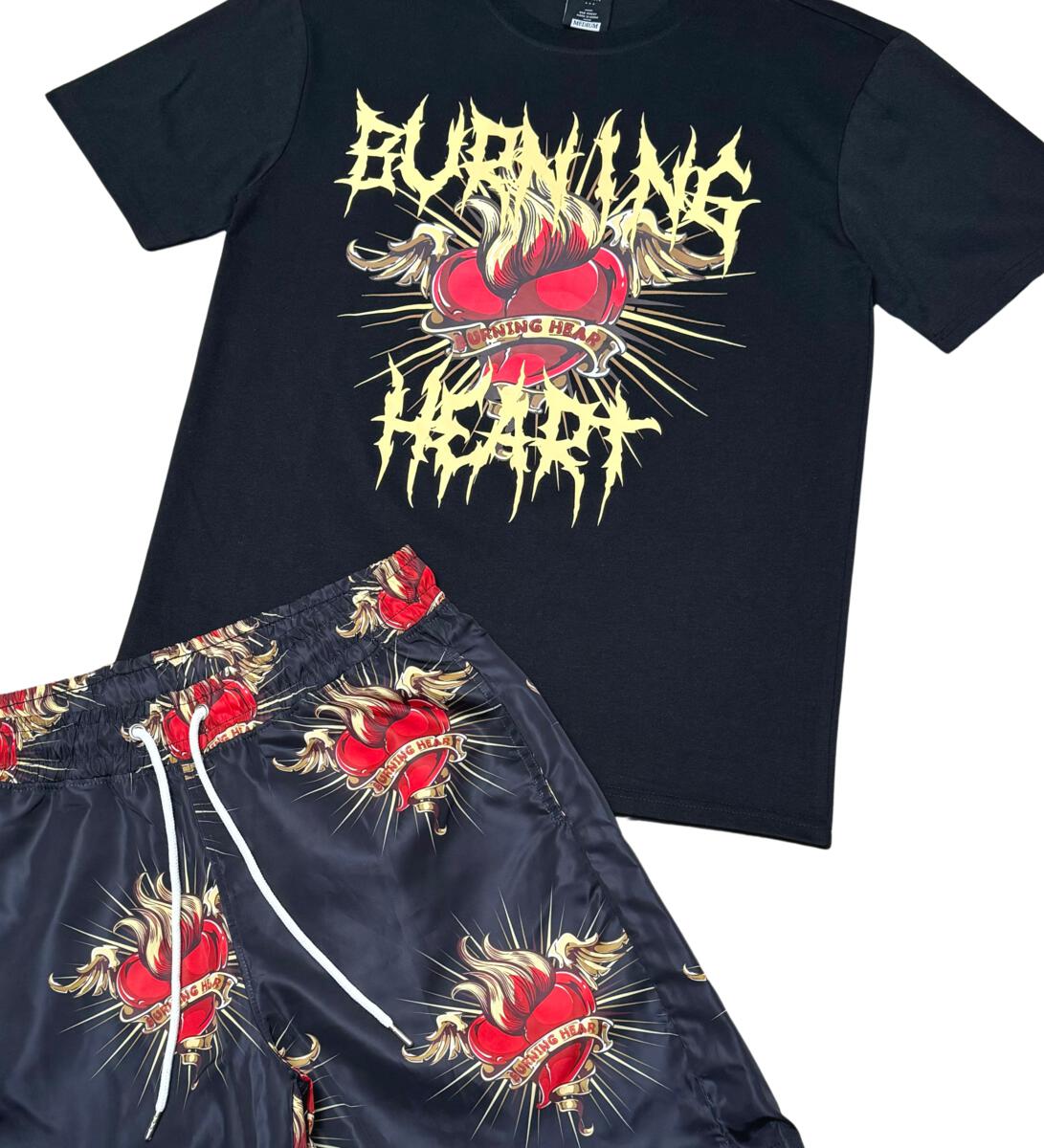 Genuine Burning Heart Black Short Set