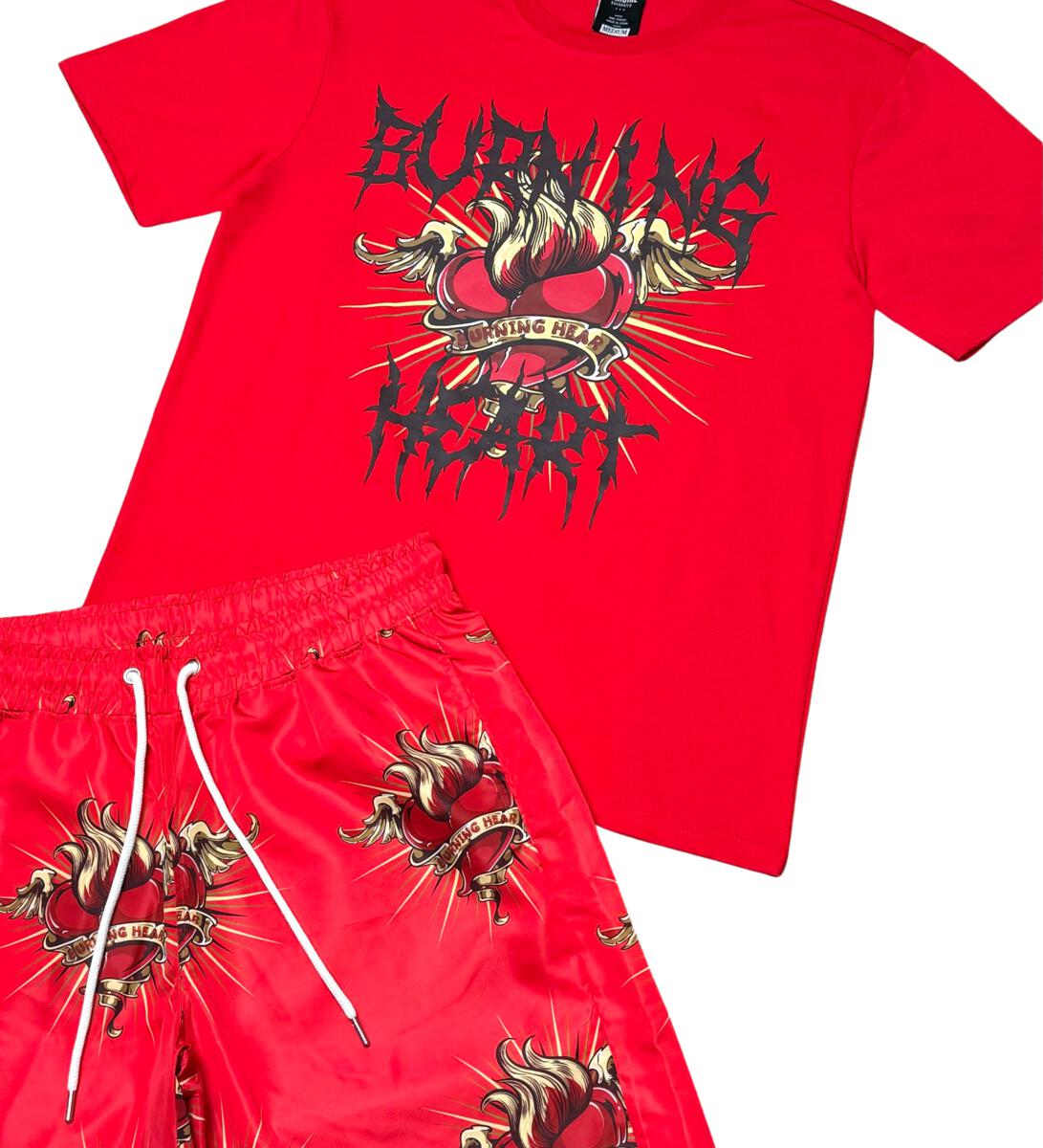 Genuine Burning Heart Red Short Set