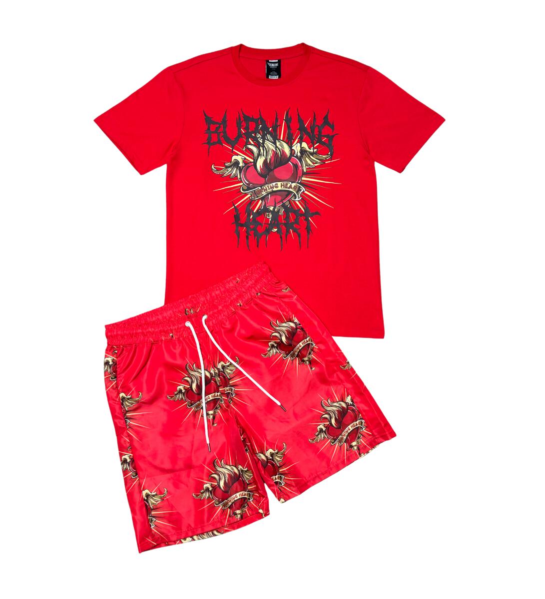 Genuine Burning Heart Red Short Set