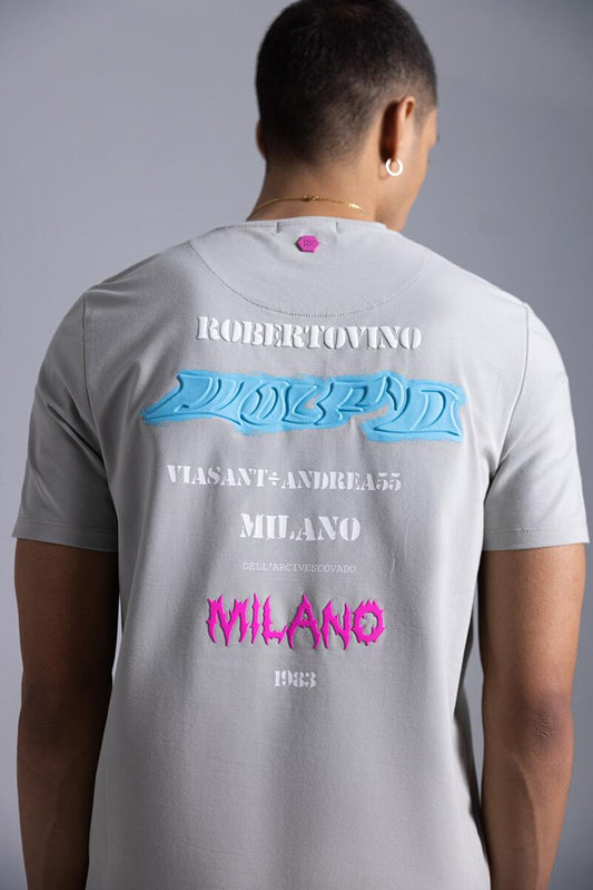 Roberto Vino Milano Blue Riviera Grey T-Shirt