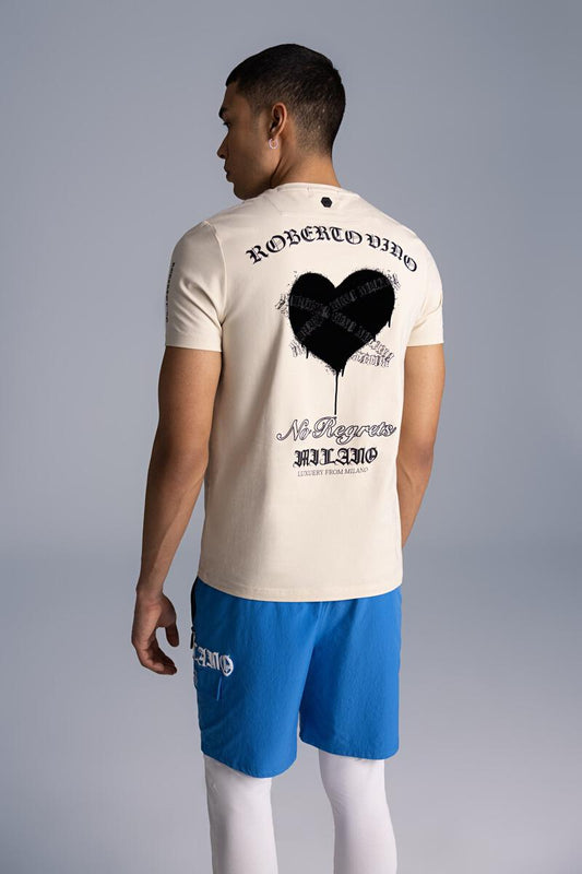 Roberto Vino Milano Heart Beige T-Shirt