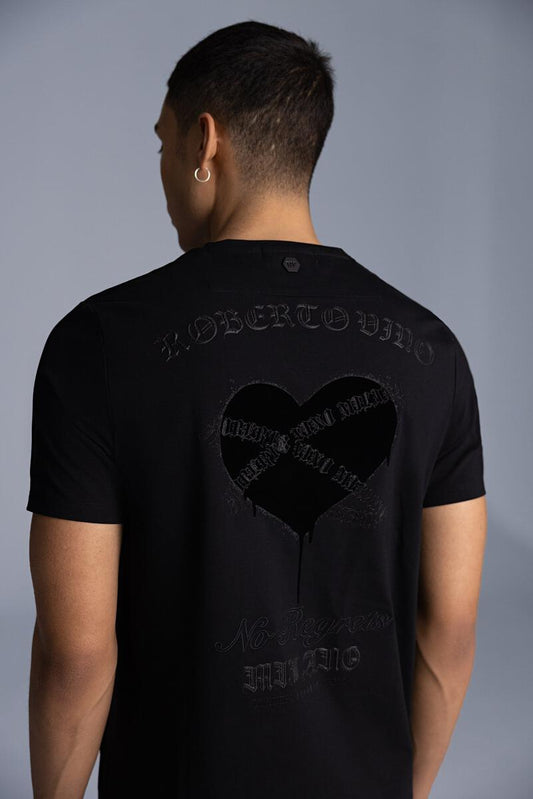 Roberto Vino Milano Heart Black T-Shirt