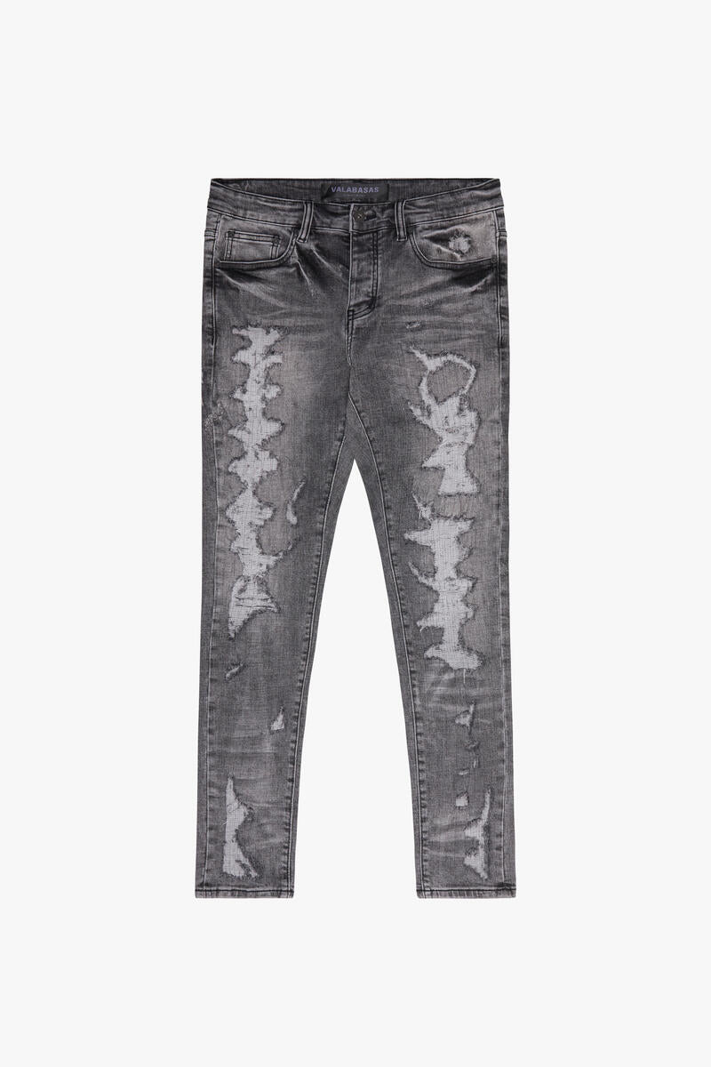 Valabasas ""Tearaway" Grey Skinny Jeans  (VLBS23101623)