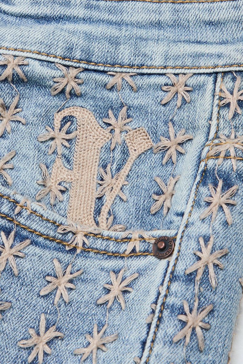 Valabasas Asterisk Lt.Vintage Blue/Cream Stacked Flare Jean