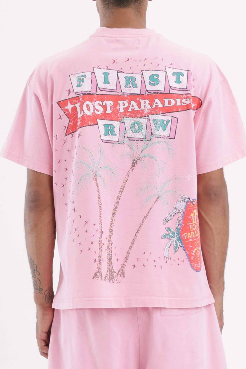 First Row Lost Paradise Graphic Pink Tee