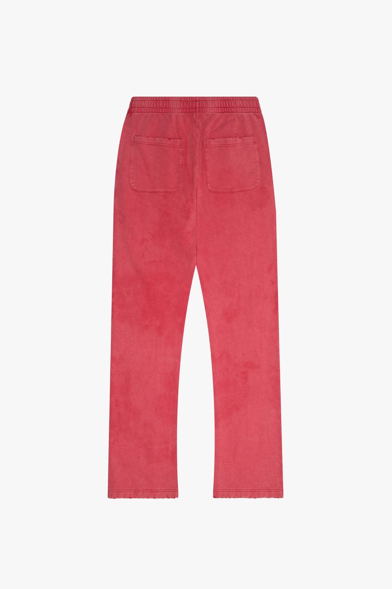 6th Nbrhd " Cutout" Relaxed Fits Fleece Wash Red Pants