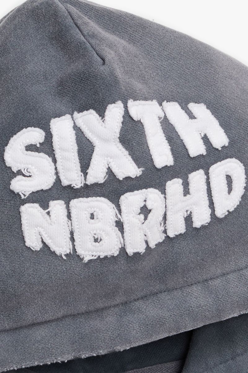 6th Nbrhd "Patches" Grey Cropped Pullover