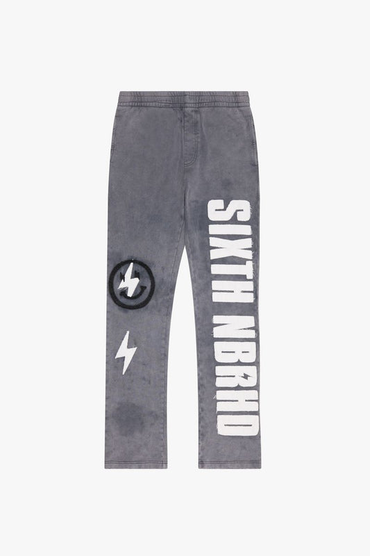 6th Nbrhd " Cutout" Relaxed Fits Fleece Grey Pants