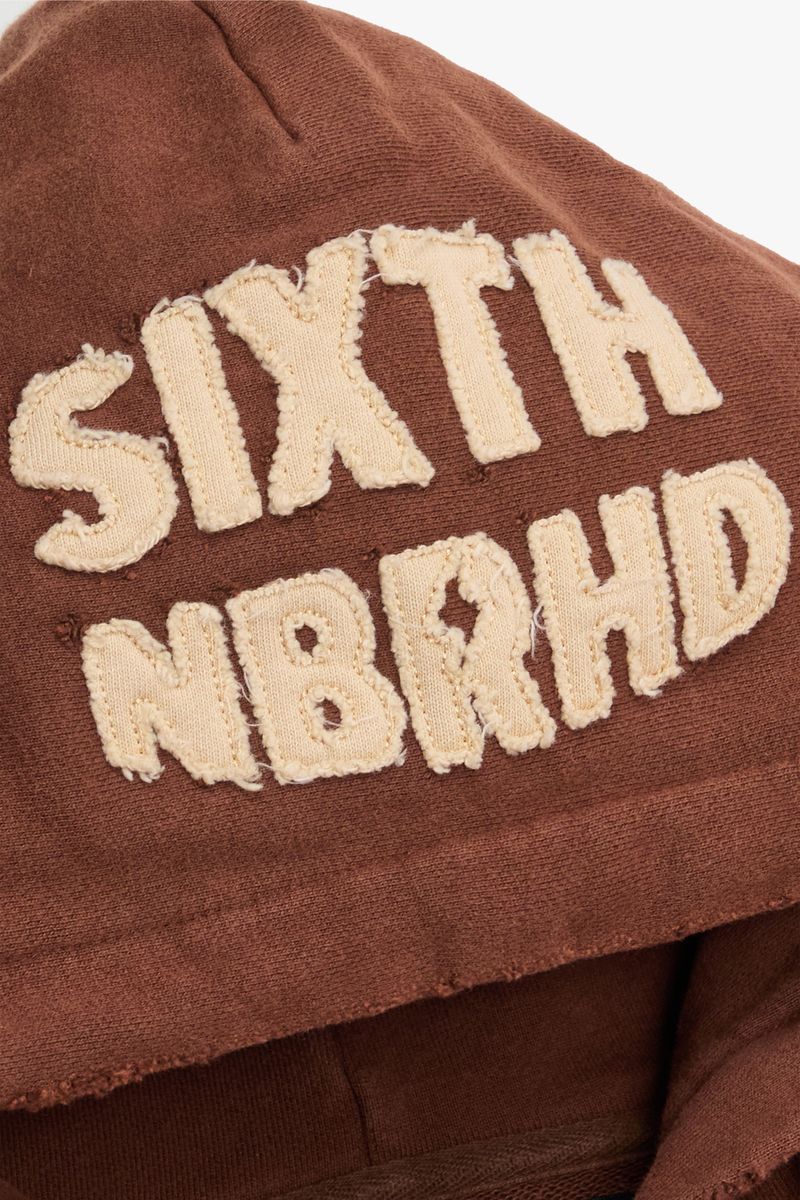 6th Nbrhd "Spirit" Brown Cropped Zip-Up