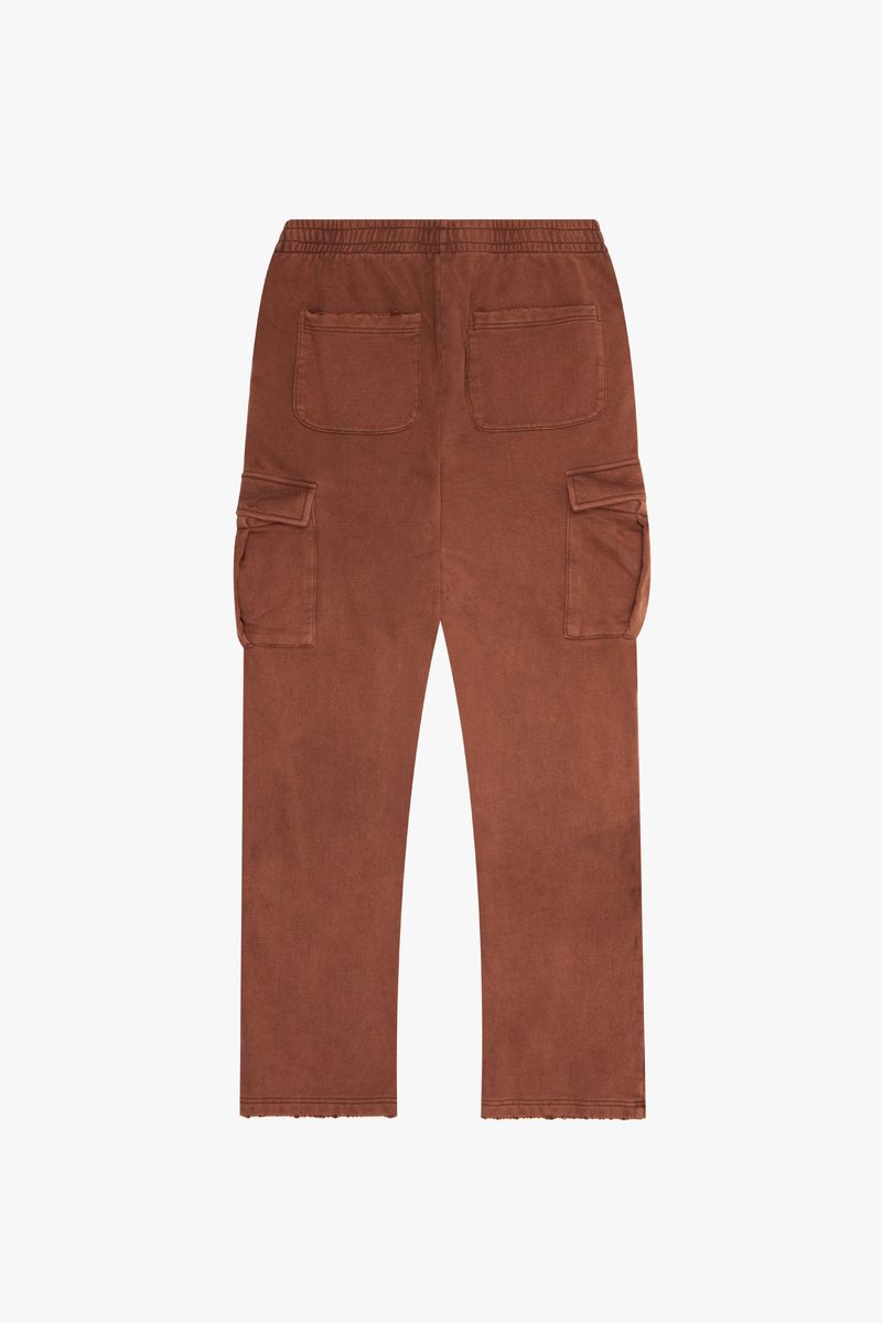 6th Nbrhd " Chances" Relaxed Fits Fleece Brown Cargo  Pants