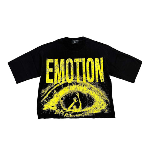 Mixed Emotion Trapped Croppred Tee Black