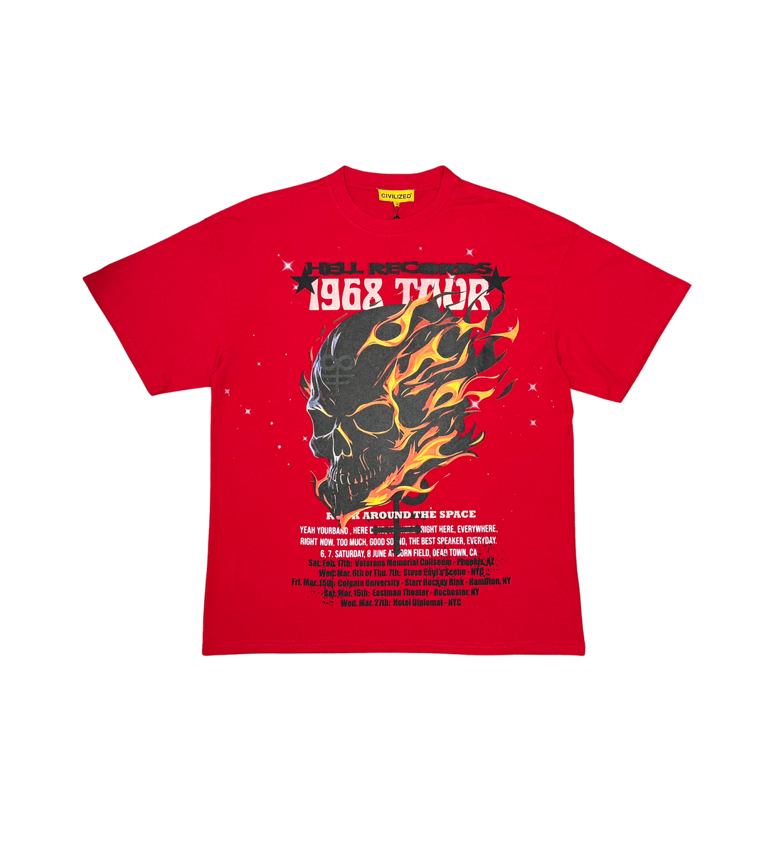 Civilized Rising Star 1968 Tour Tee Red