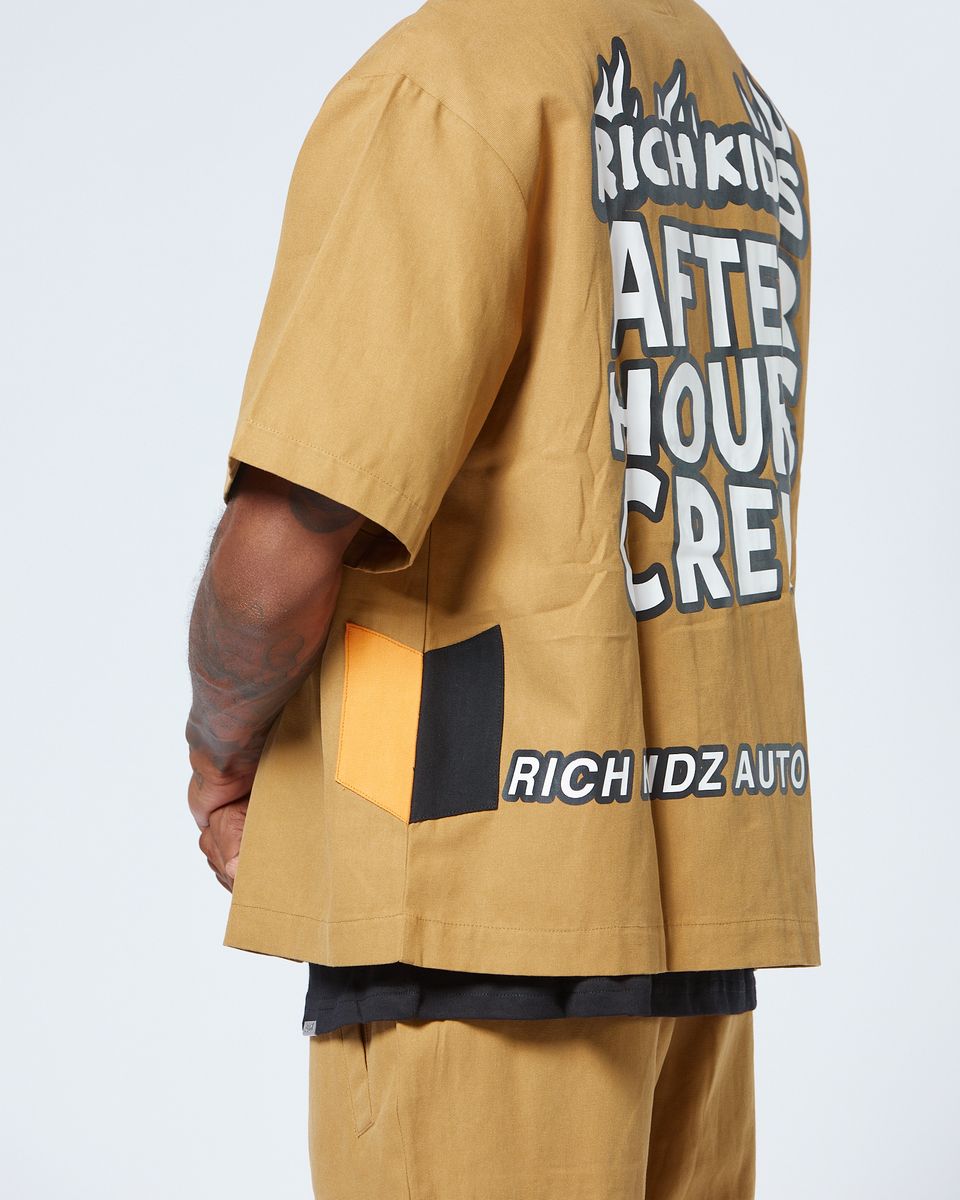 Rich Kids khaki  Zipper Shirt