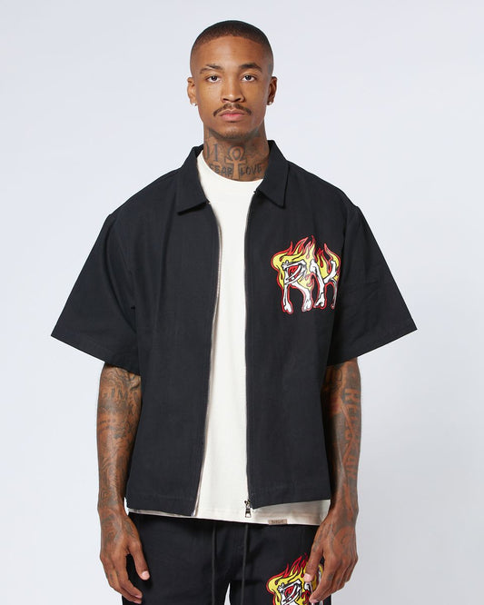 Rich Kids Black Zipper Shirt