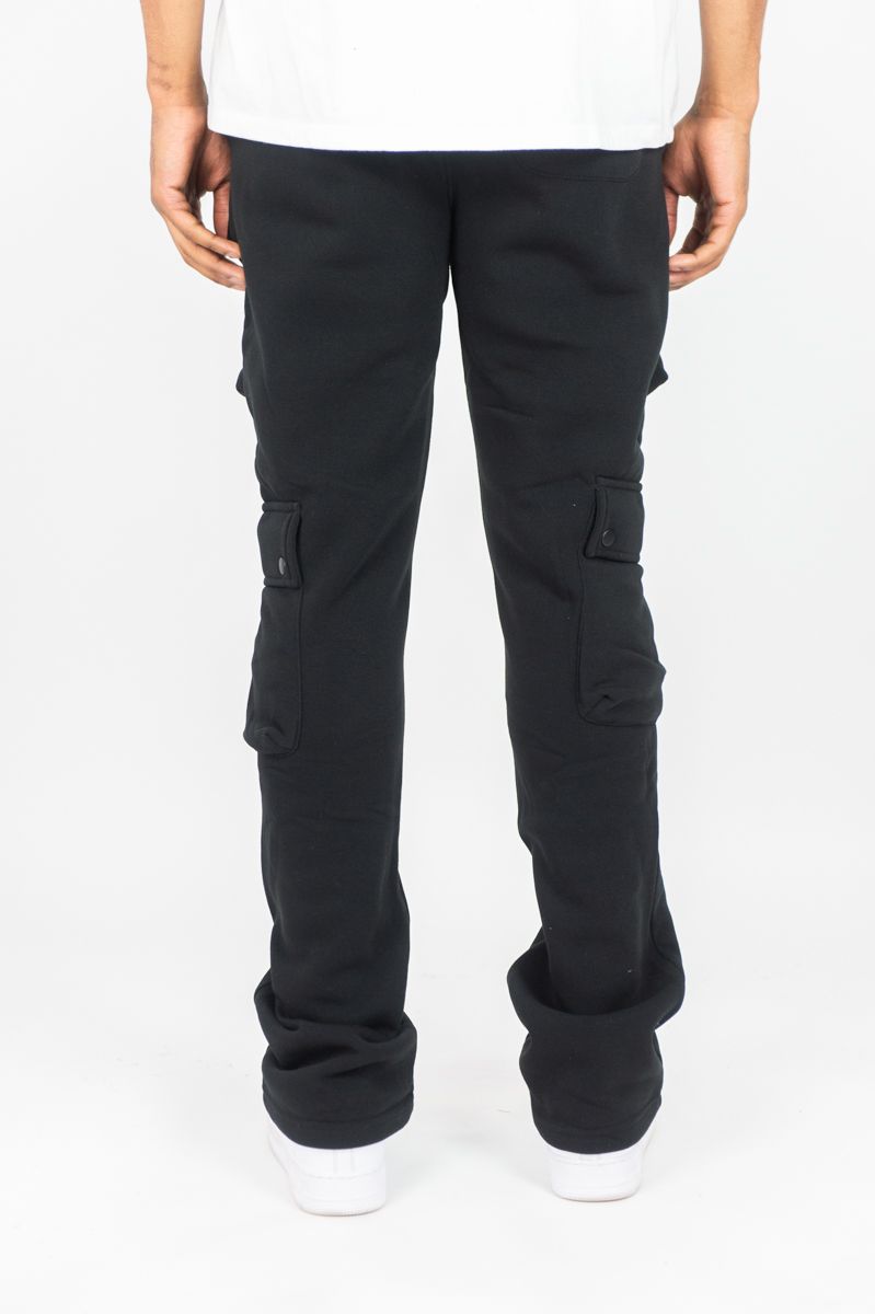 Rebel Minds Cargo Fleece Black Flare Stacked