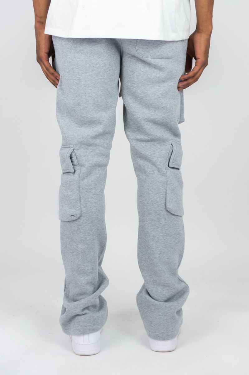 Rebel Minds Cargo Fleece Grey Flare Stacked