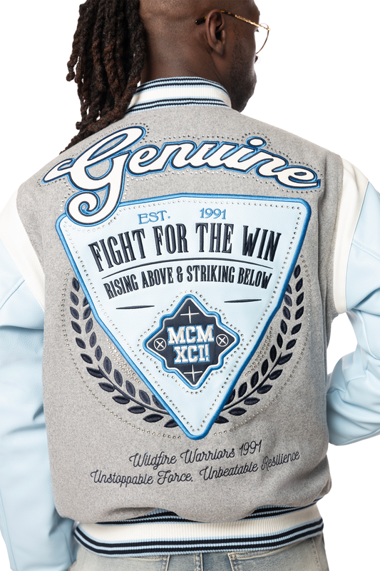 Smoke Rise Studded Patch Varsity Jacket