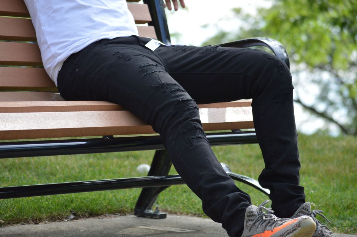 Disaster Super Stretch Denim - Slim Fit - Jet Black Rip