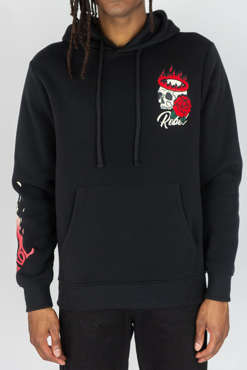 Rebel Minds At First Sight Fleece Black Hoodie Big & Tall