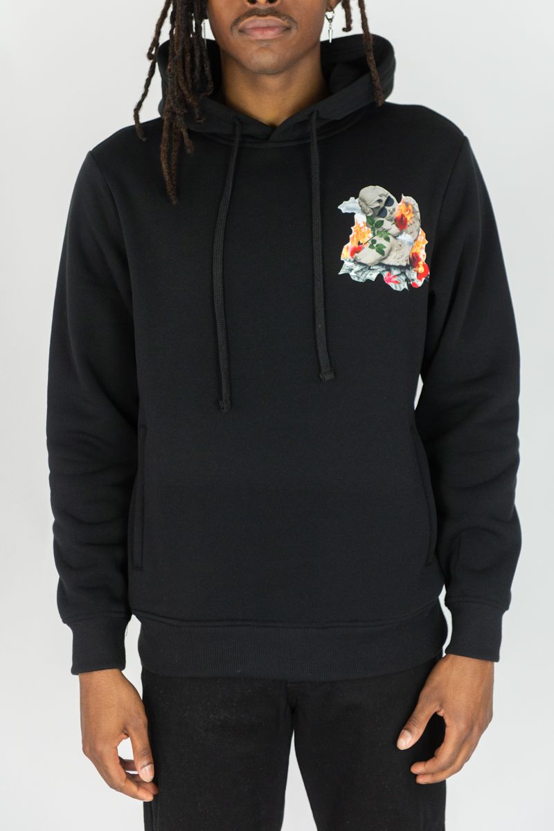 Rebel Minds Blissed Fleece Black Hoodie Big & Tall