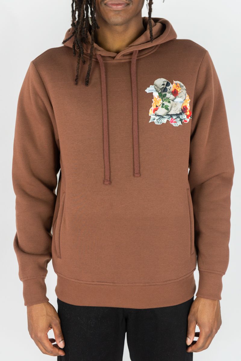 Rebel Minds Blissed Fleece Brown Hoodie Big & Tall