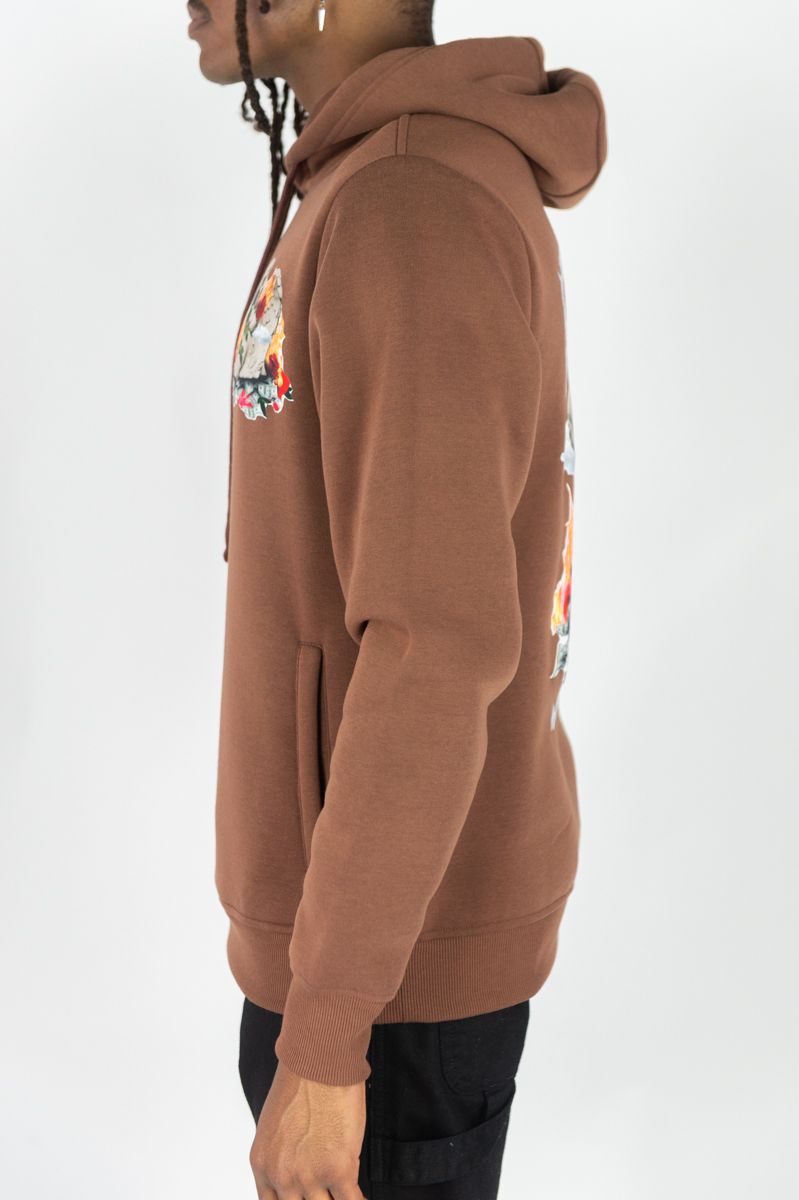 Rebel Minds Blissed Fleece Brown Hoodie Big & Tall