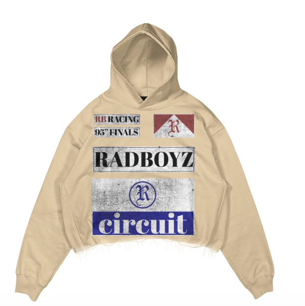 Rad Boyz Circuit Crop Hoodie Cream