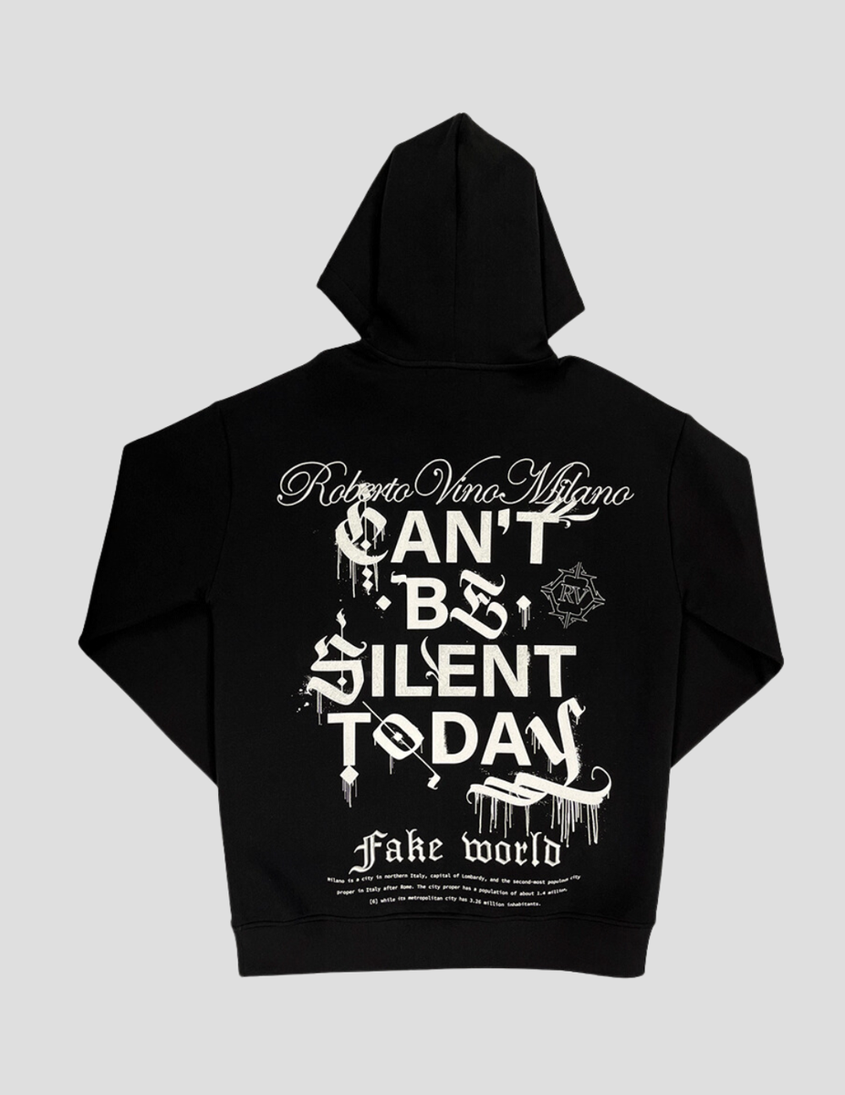 Roberto Vino Milano Cant Be Silent Hoodie Black