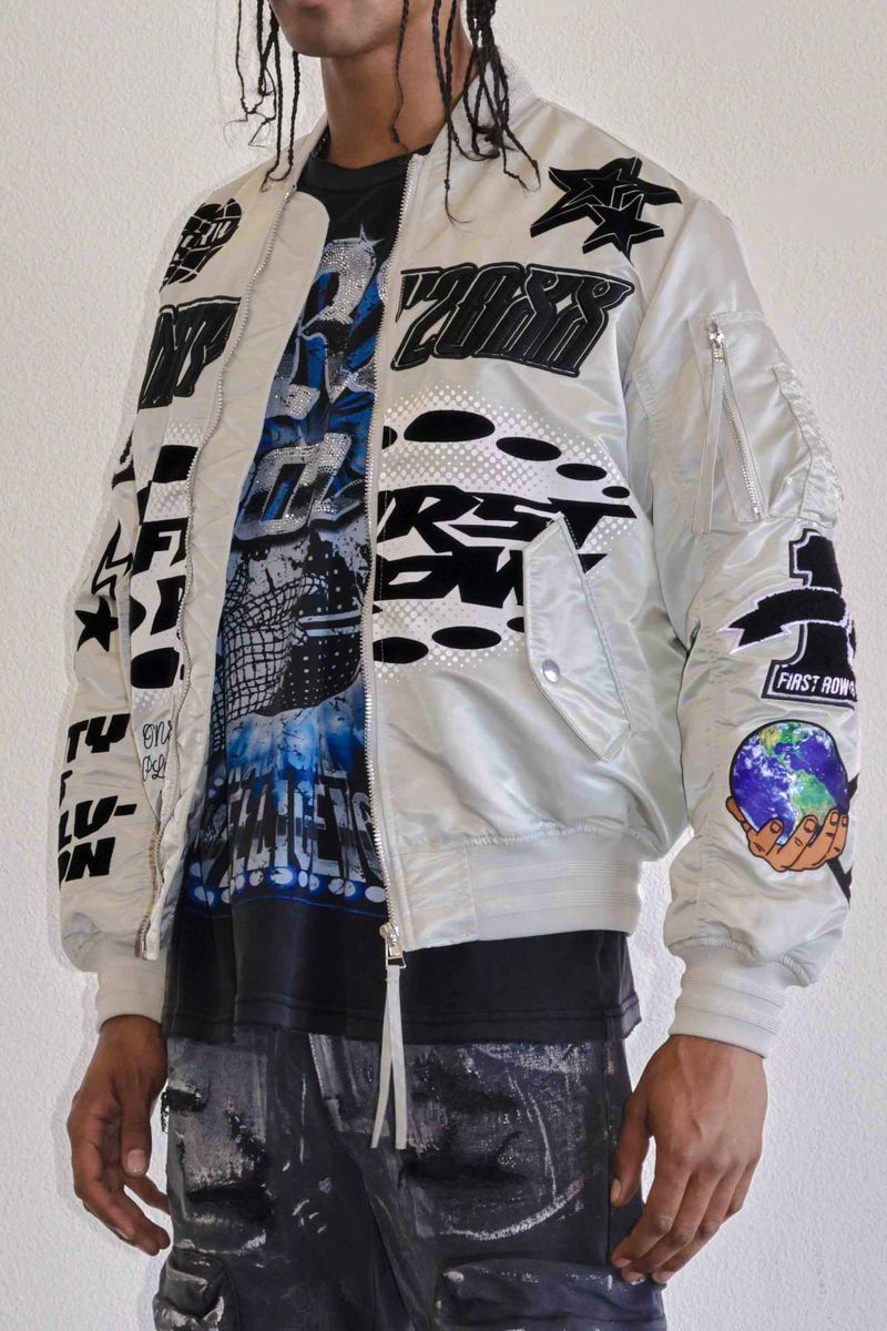 First Row Unity  Multi Patches "Light Grey Jacket "