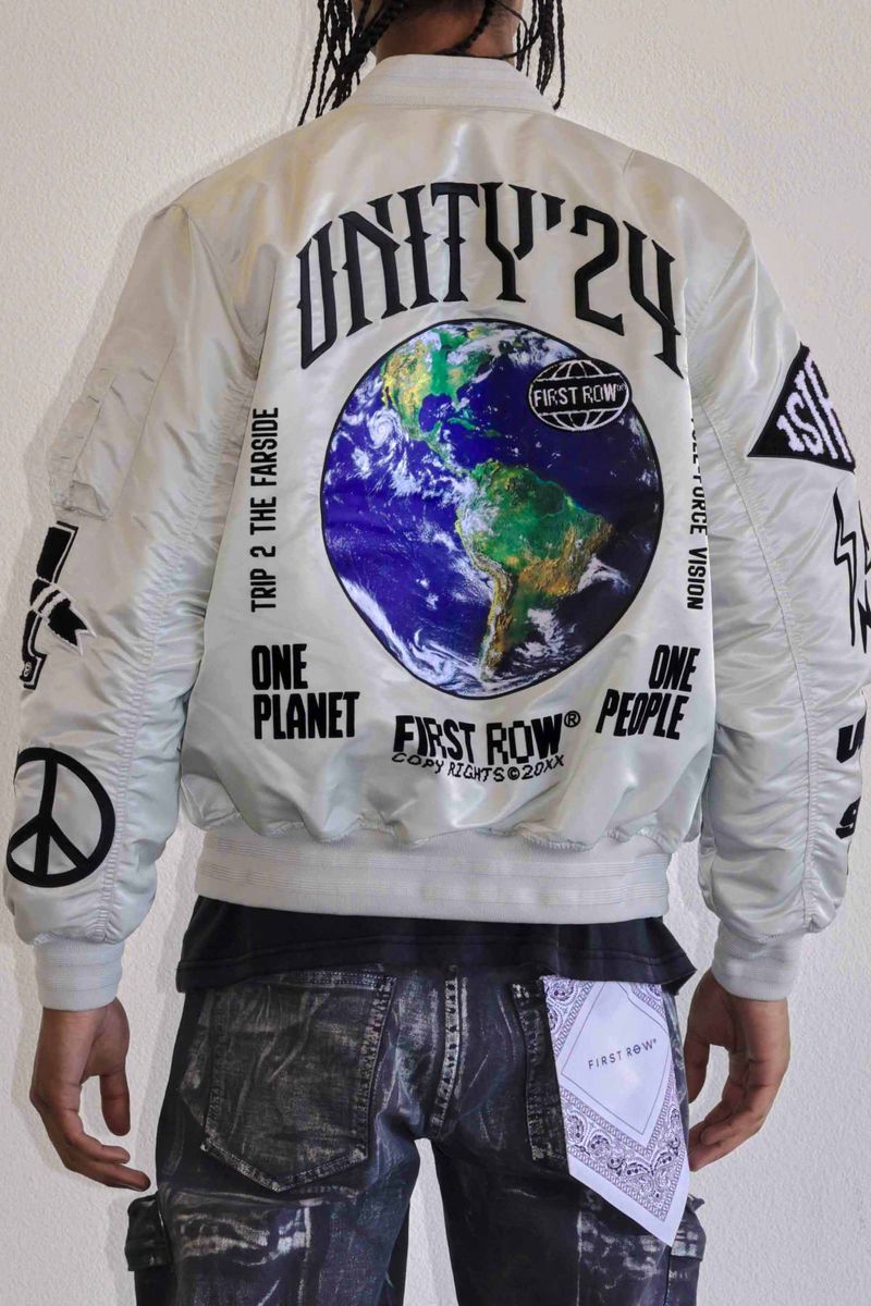 First Row Unity  Multi Patches "Light Grey Jacket "