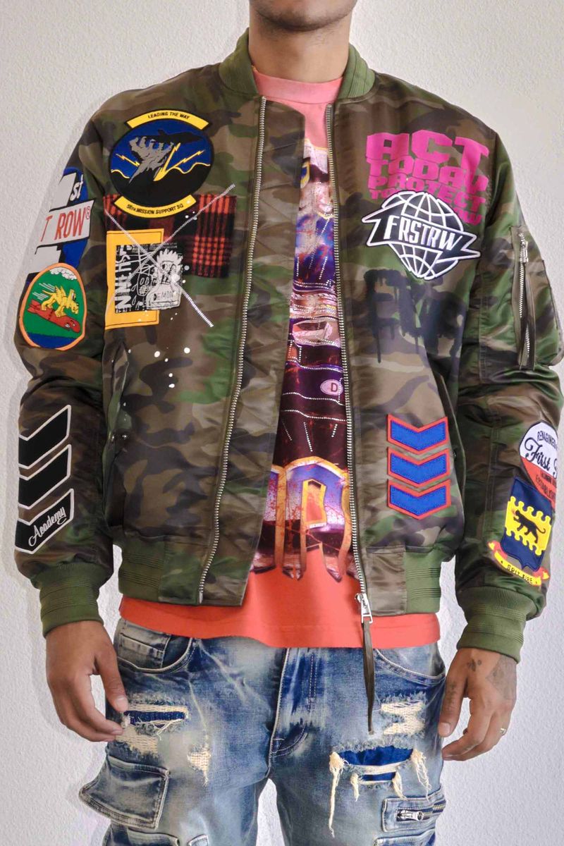 First Row Act Today Multi Patches "Camo Jacket "