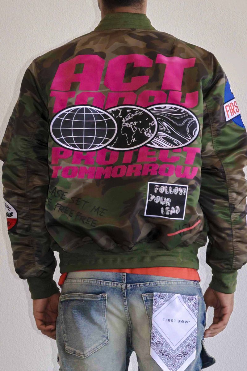 First Row Act Today Multi Patches "Camo Jacket "