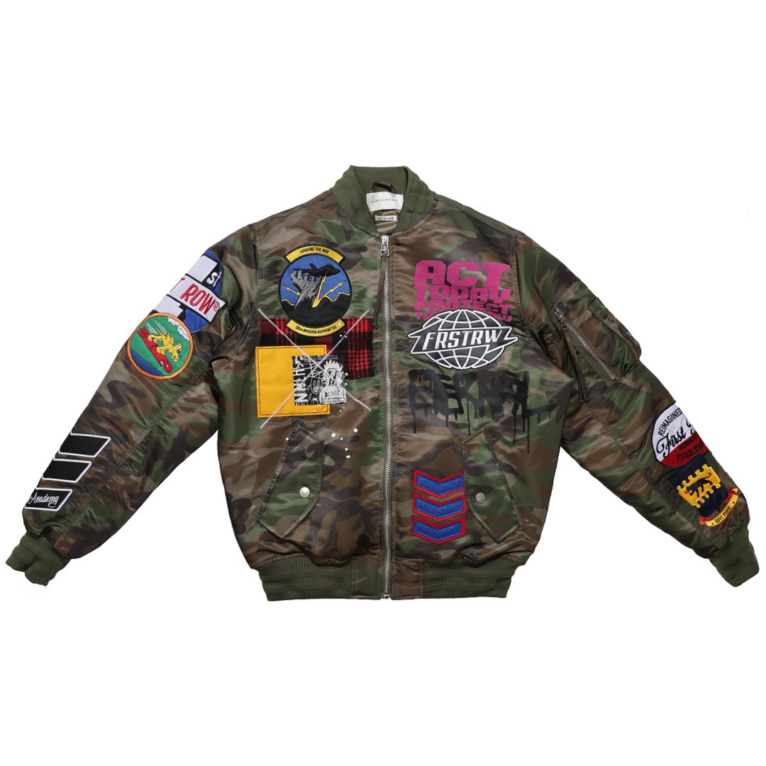 First Row Act Today Multi Patches "Camo Jacket "