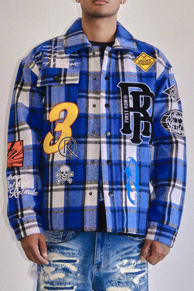 First Row RE/Think  Multi Patches Shacket "Blue Jacket"