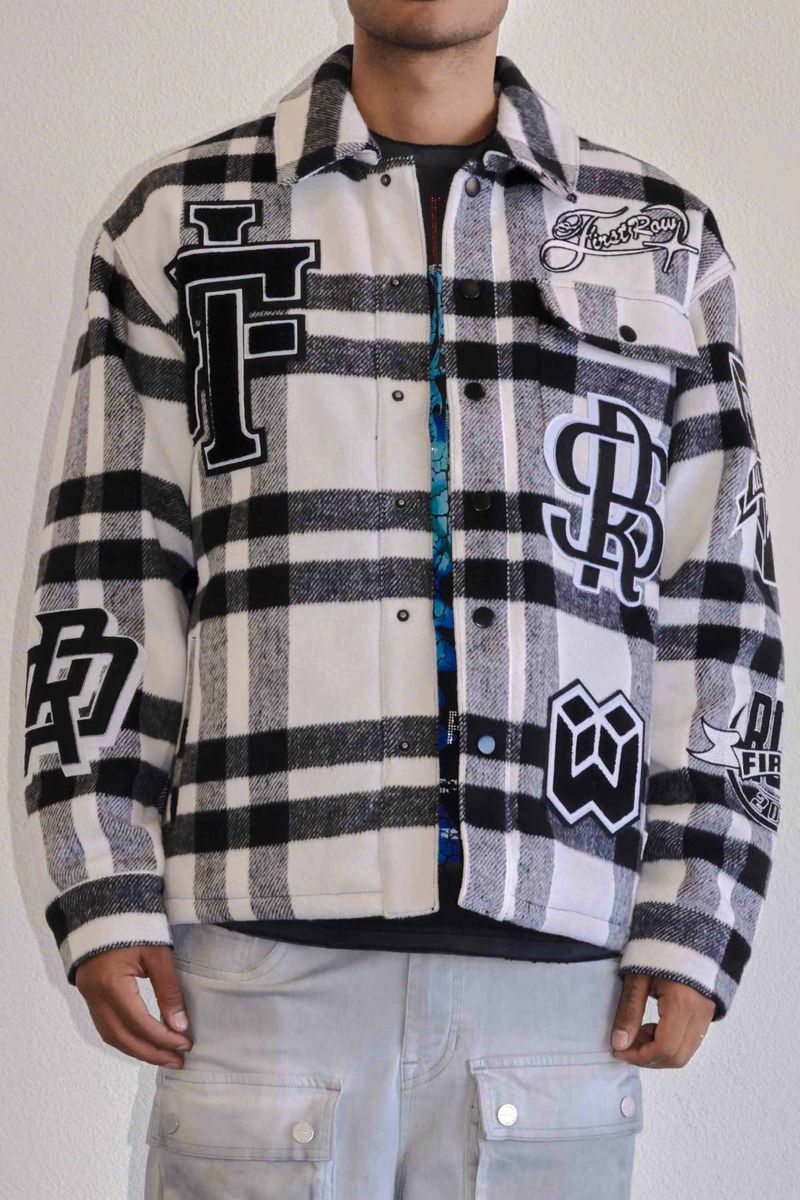 First Row All Over Logo Multi Patches Shacket "Black Jacket"