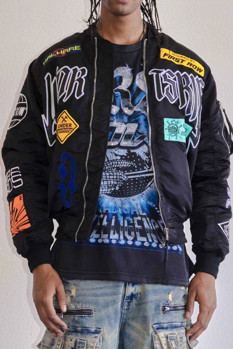 First Row Caution Multi Patches "Black Jacket "