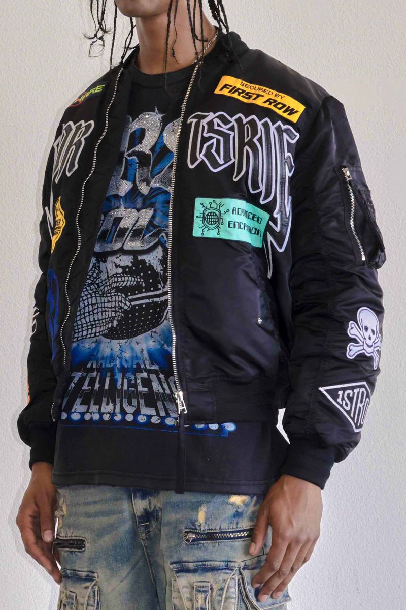 First Row Caution Multi Patches "Black Jacket "