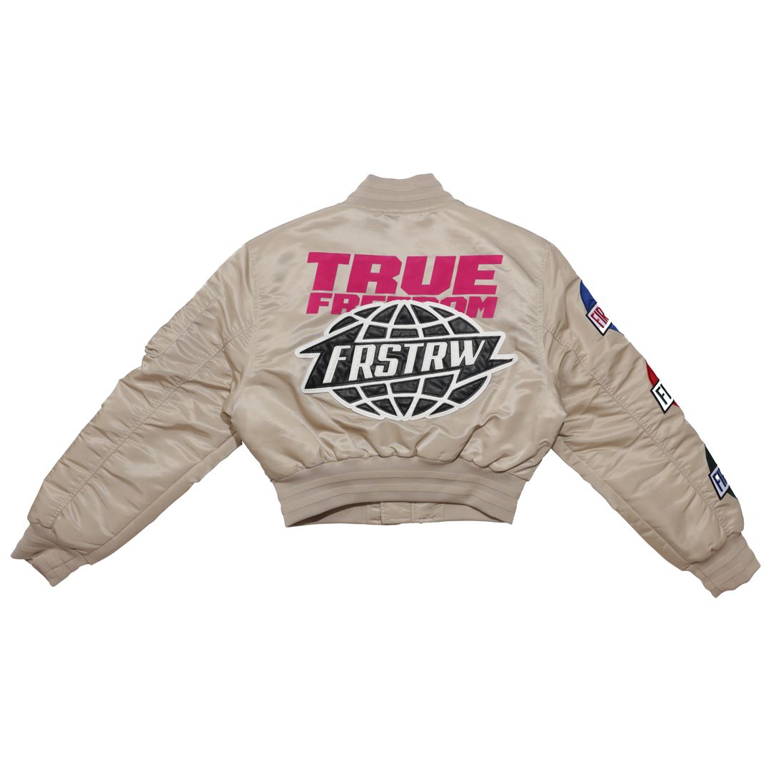 First Row True Freedom Multi Patches " khaki Women's Jacket"