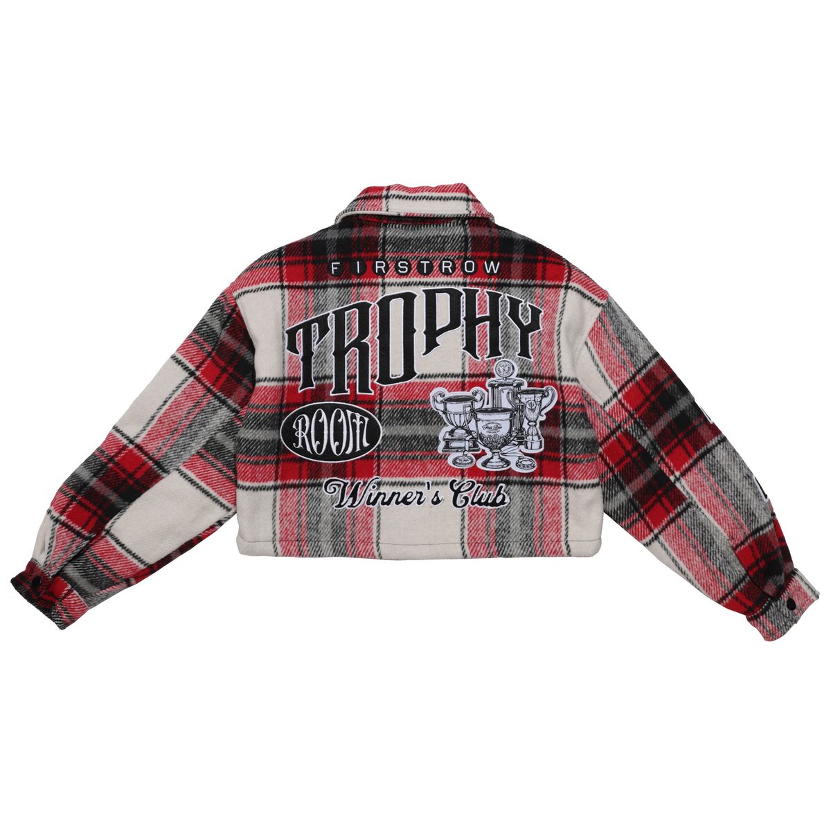 First Row Trophy Room  Multi Patches Shacket "Red Women's Jacket"