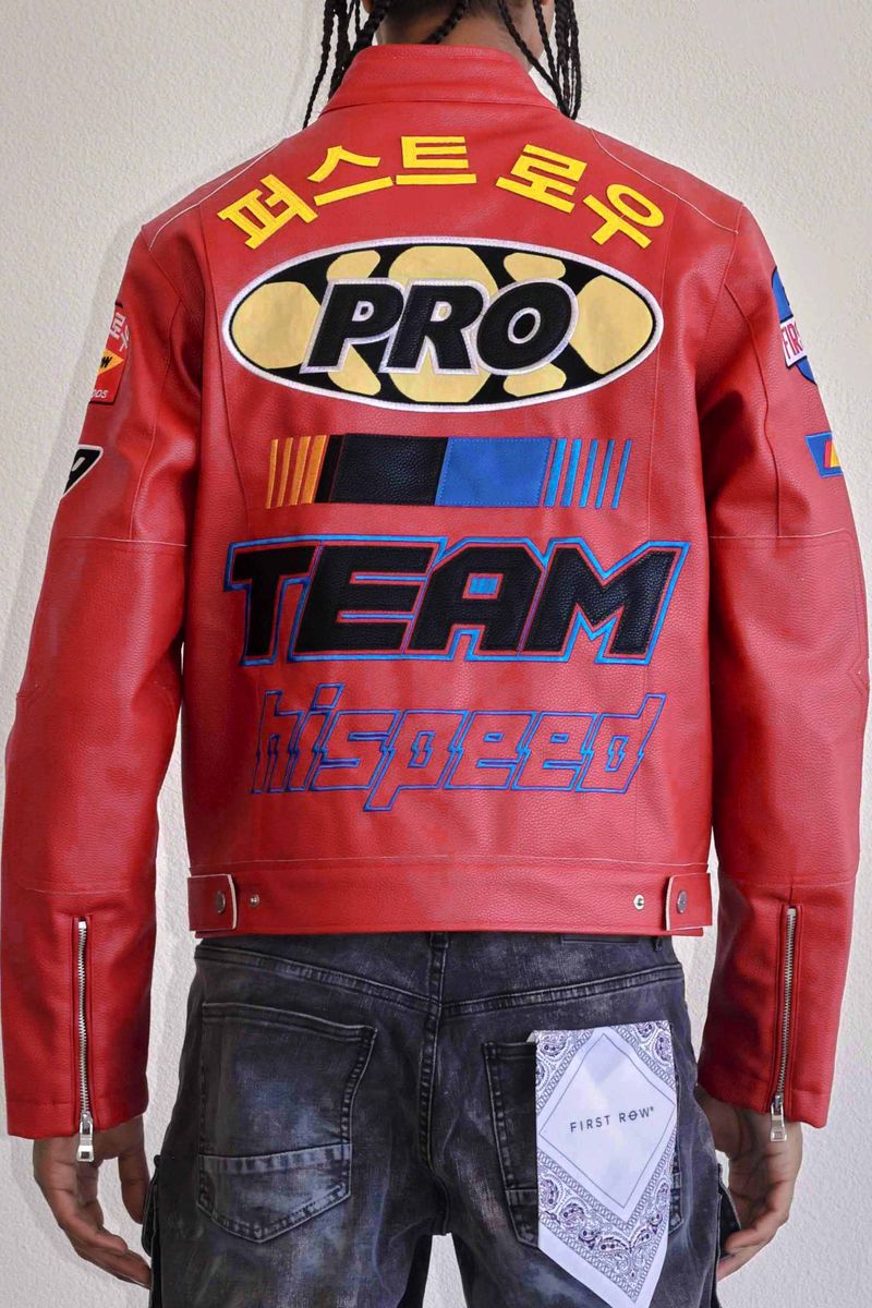 First Row Motor Racing Leather "Red Jacket "