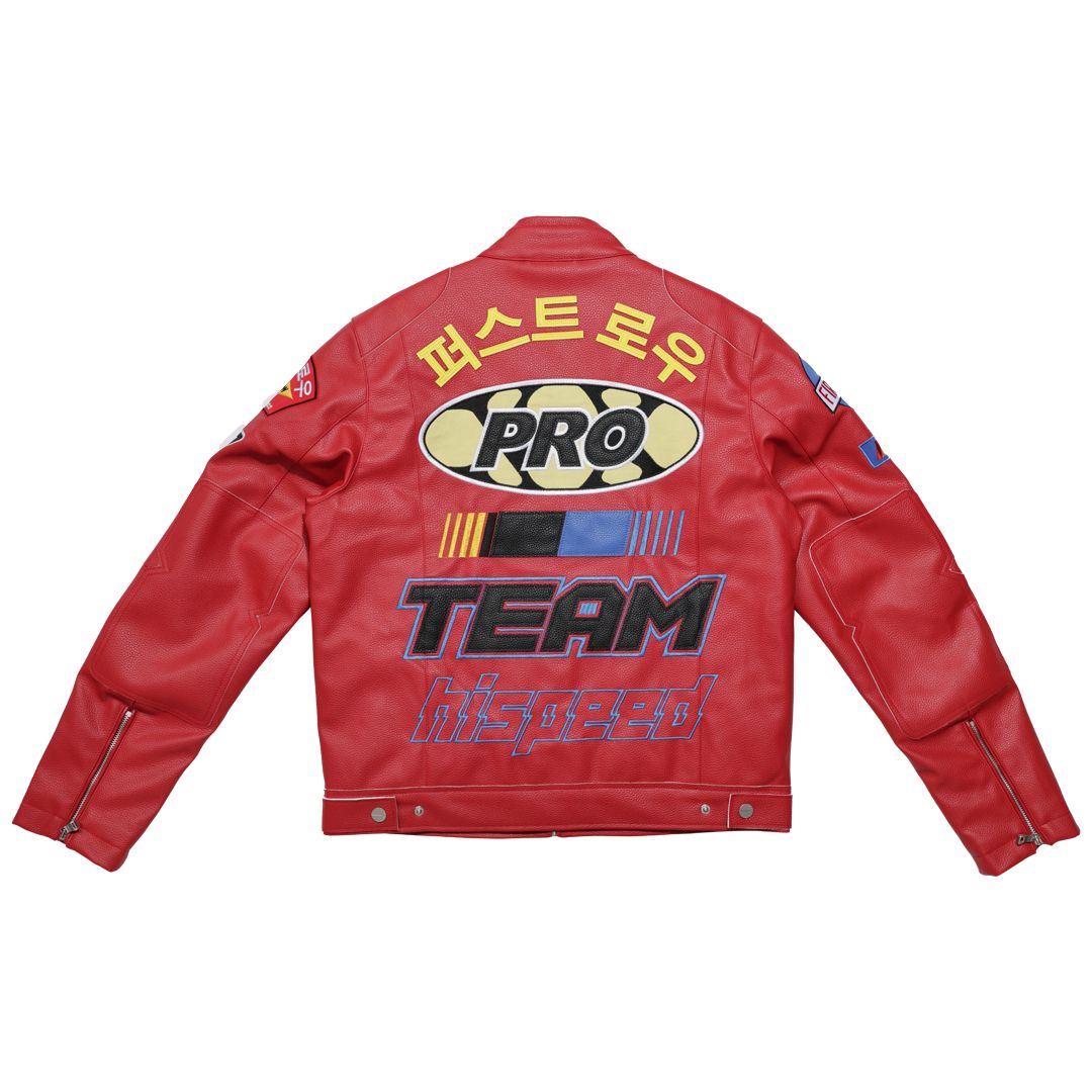 First Row Motor Racing Leather "Red Jacket "