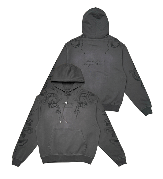 Wrathboy Snake Hit Hoodie Dark Grey