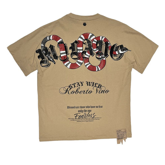 Roberto Vino Milano Wild Snake Beige  T-Shirt