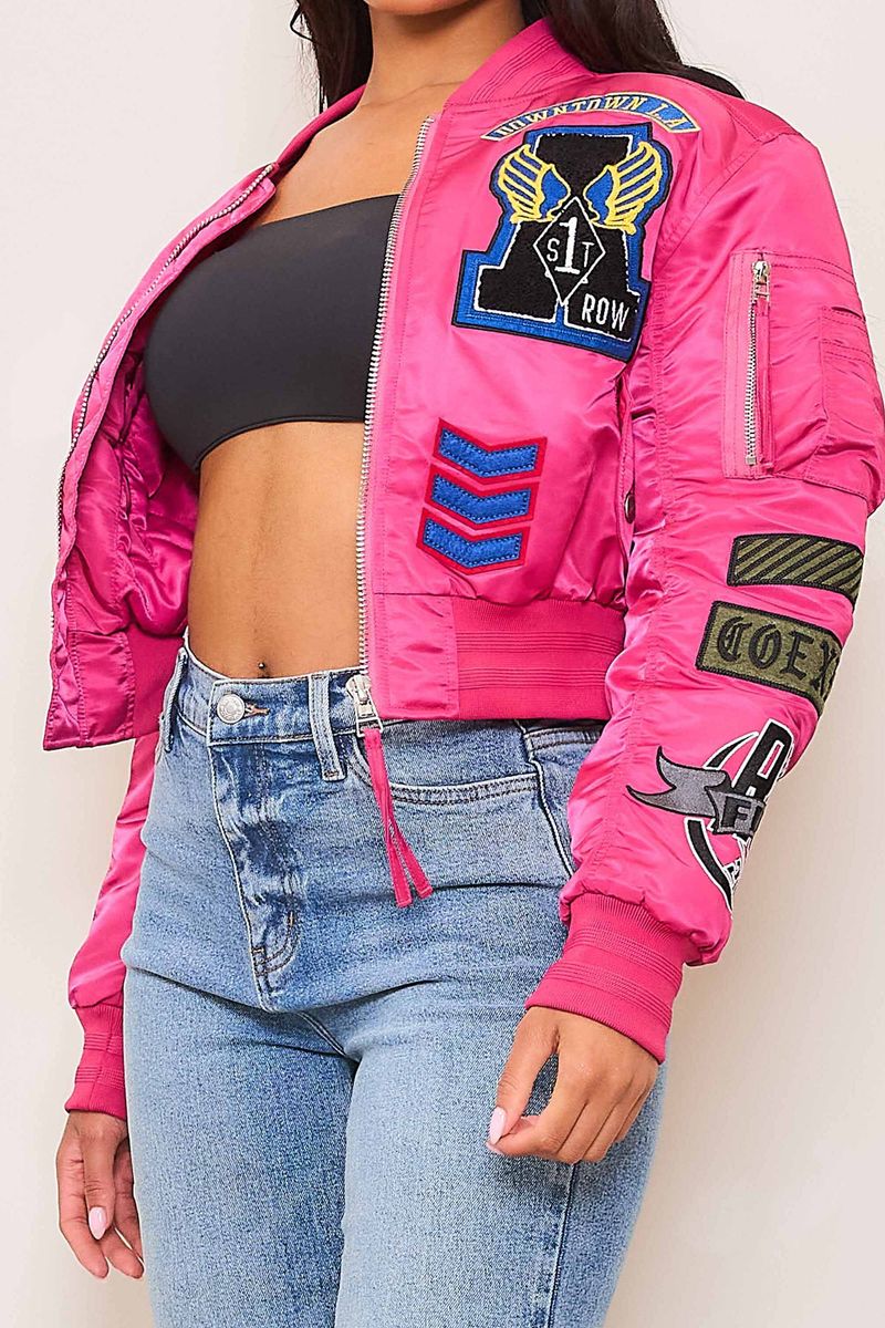 First Row Coexist Multi Patches " Pink Women's Jacket"